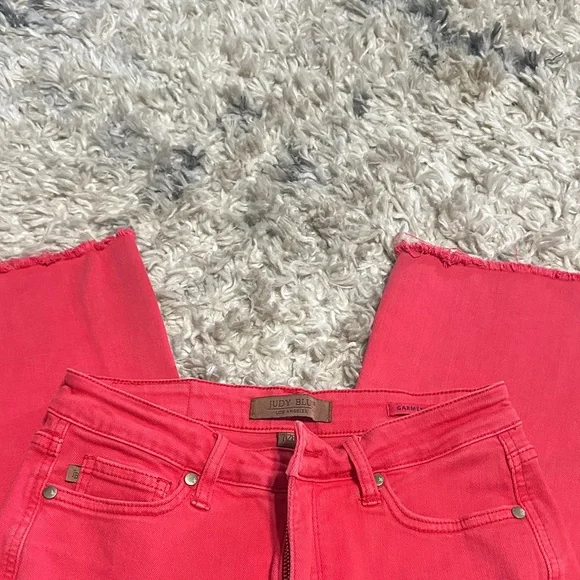 Judy Blue Women's Vibrant Red Straight Leg Jeans - Picture 5 of 5